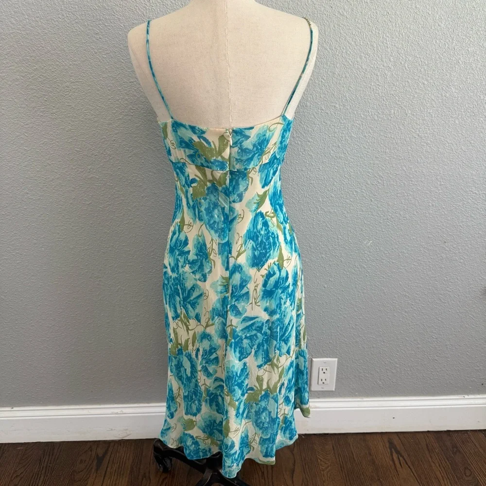 Vintage Ann Taylor Silk Chiffon Silk Slip Dress Size‎ 2 Cowl Neck